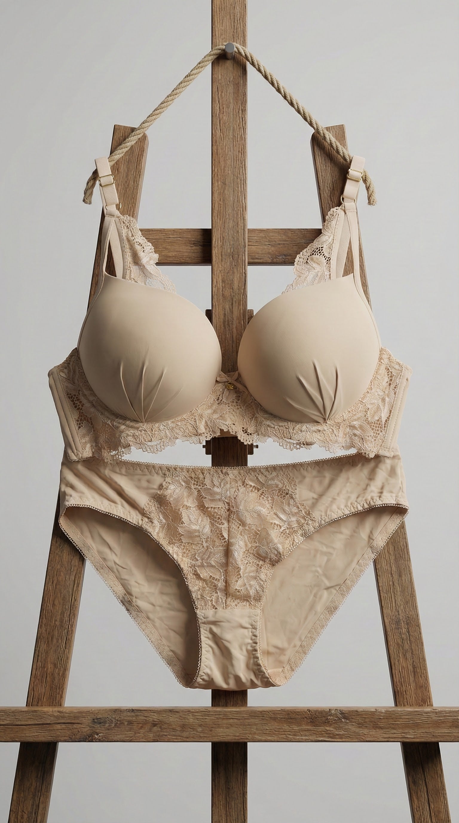 The Scarlet Muse: Pleated Satin & Floral Lace Lingerie Set