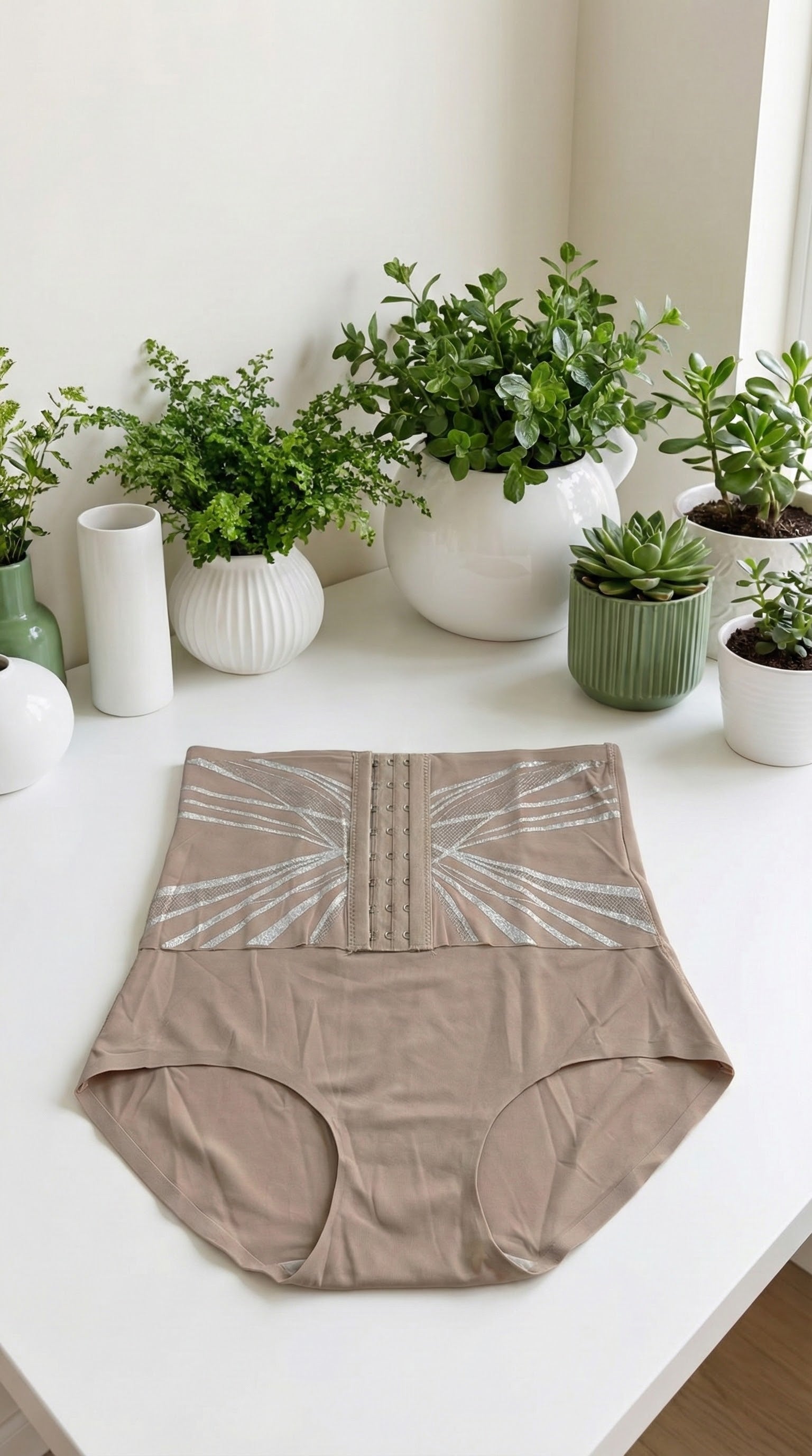 Women's High Waisted Shapewear Panty with Hook Closure - Tummy Control Underwear