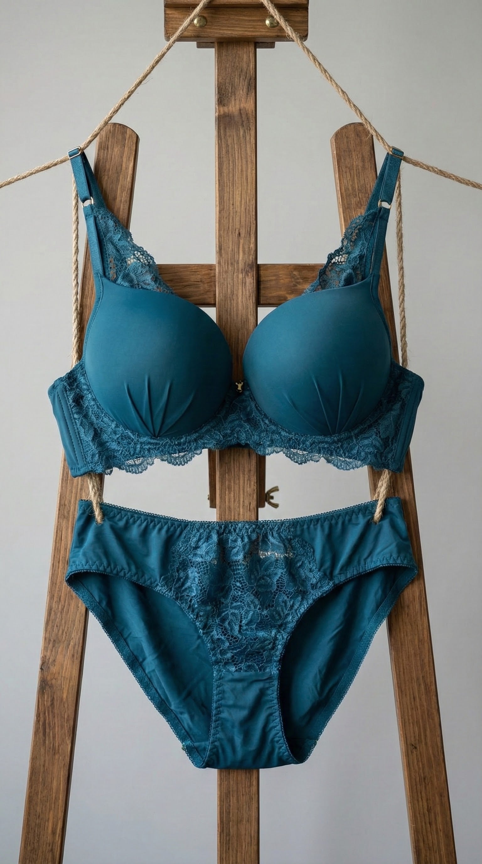 The Scarlet Muse: Pleated Satin & Floral Lace Lingerie Set