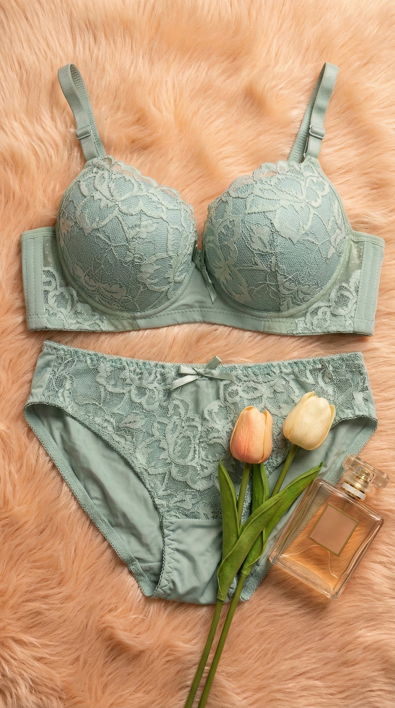 The Stardust Collection | Shimmering Floral Lace Lingerie Set