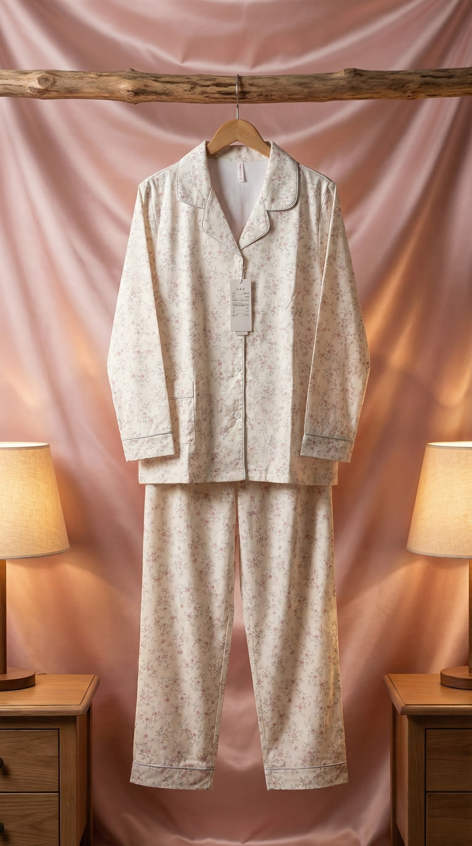 Vintage Rose Cream Pajama Set